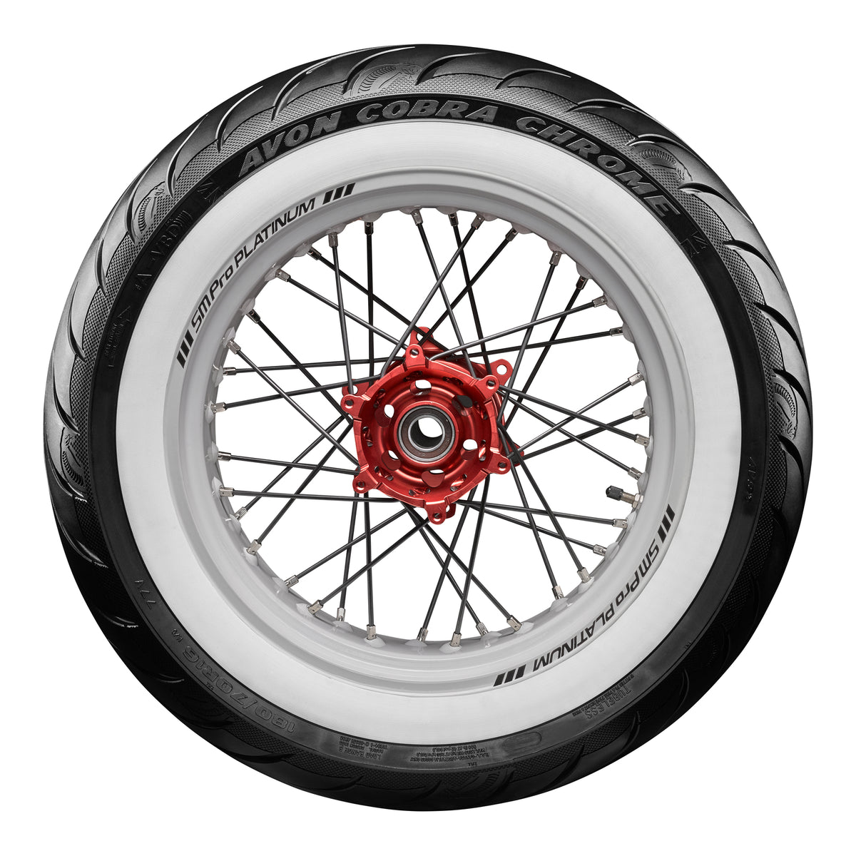 Avon Cobra Chrome 170/80B15 White Wall Rear Tyre (83H Rating) AV92