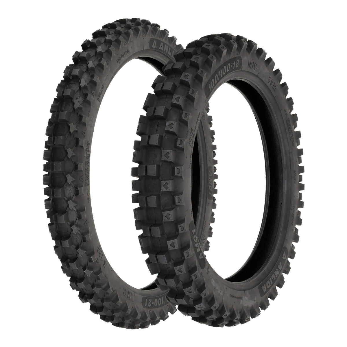 Anlida AM01 Tyre Set 80/100-21 Front & 110/100-18 Rear (NHS)