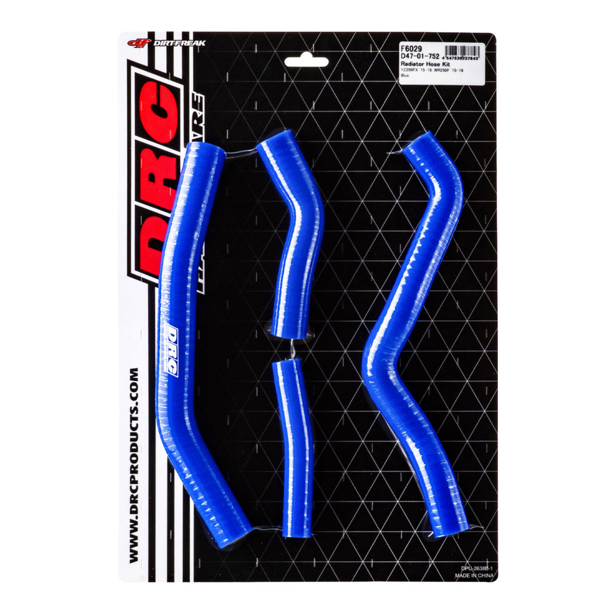 DRC Radiator Hose Kit- Yamaha YZ250FX '15-'19, WR250F '15-'19 - Blue