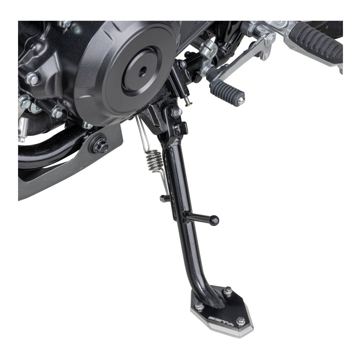 Zeta Side Stand Extender - Black / Silver - Suzuki V-Strom 250 ('17-) / V-Strom