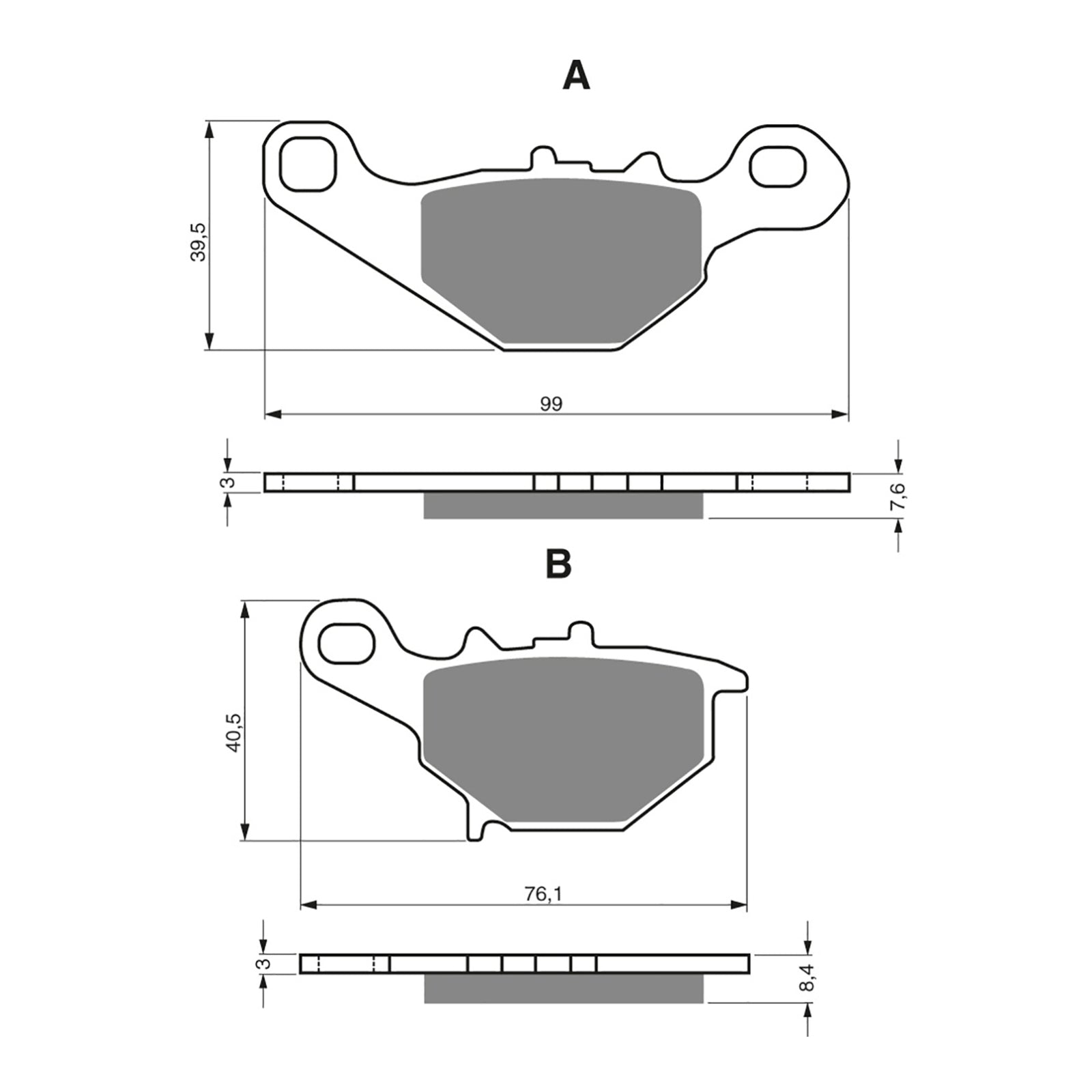 GOLDfren Brake Pads Off-Road Racing GF109 - K5 ( PR243 )