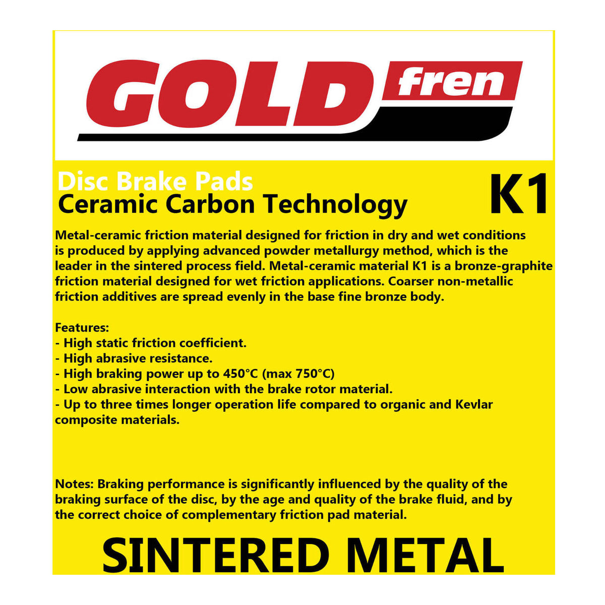 GOLDfren Brake Pads GF375 - K1