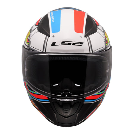 LS2 FF353 Rapid II XDron Helmet - White / Hi-Vis Orange / Blue