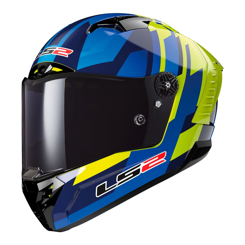 LS2 FF805C Thunder Carbon Gas Helmets - Blue / Hi-Vis Yellow 06