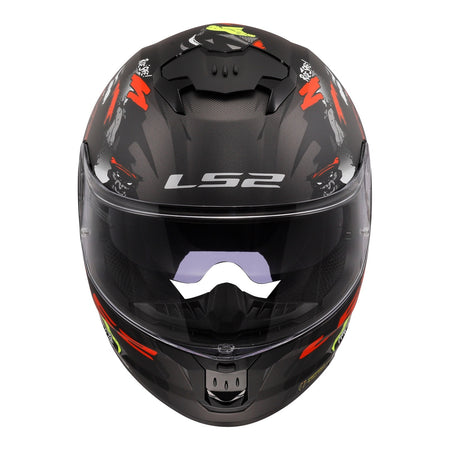 LS2 FF808 Stream II Angry Monkey Helmet - Matte Black / Red 06