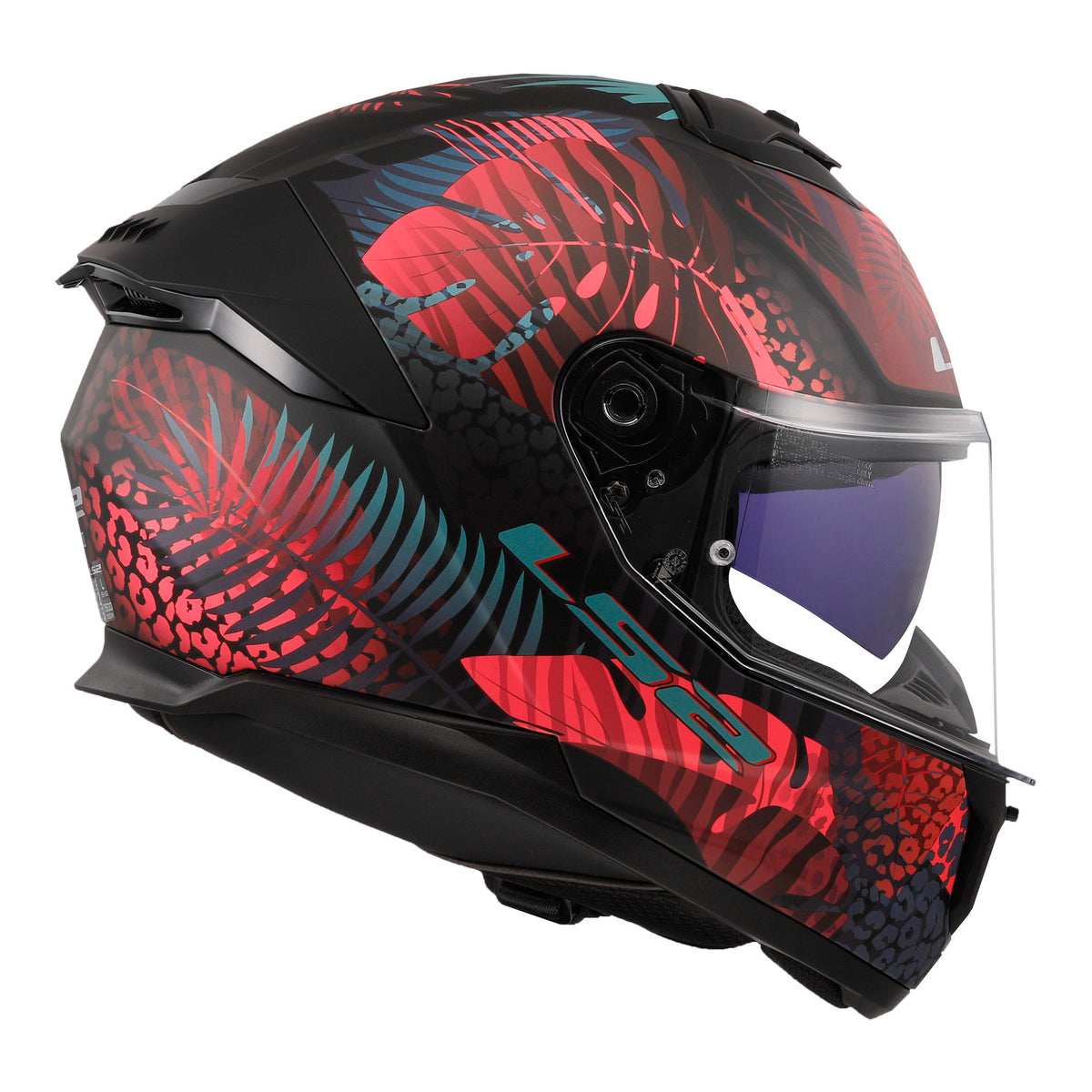 LS2 FF808 Stream II Jungle Helmet - Matte Black / Pink / Blue 06