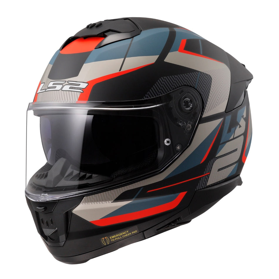 LS2 FF808 Stream II Road Helmet - Matte Black / Blue 06