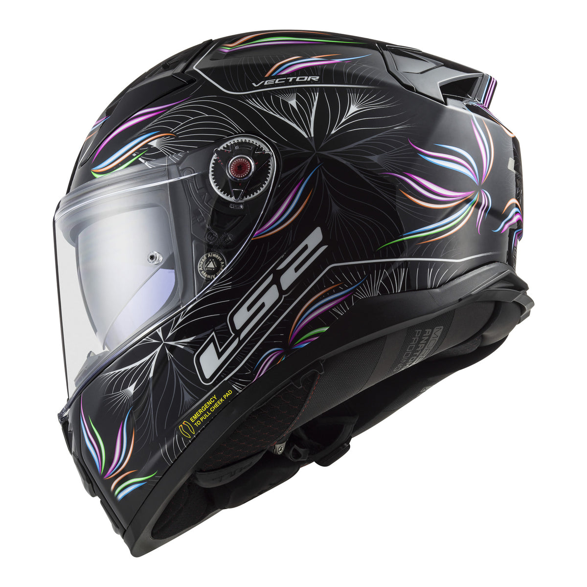 LS2 FF811 Vector II Tropical Helmet - Black / White 06