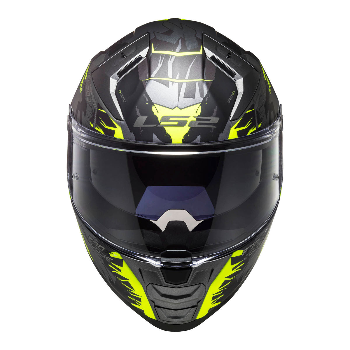 LS2 FF811 Vector II Techbot Helmet - Matte Titanium / Hi-Vis Yellow
