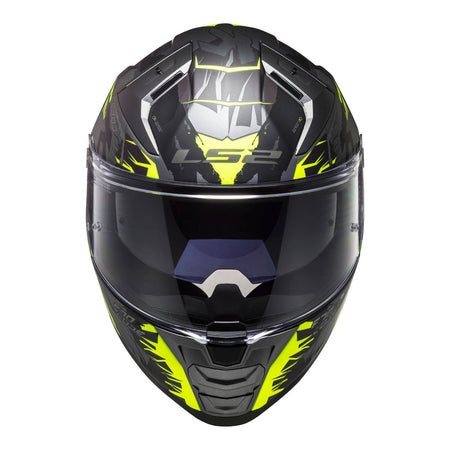 LS2 FF811 Vector II Techbot Helmet - Matte Titanium / Hi-Vis Yellow