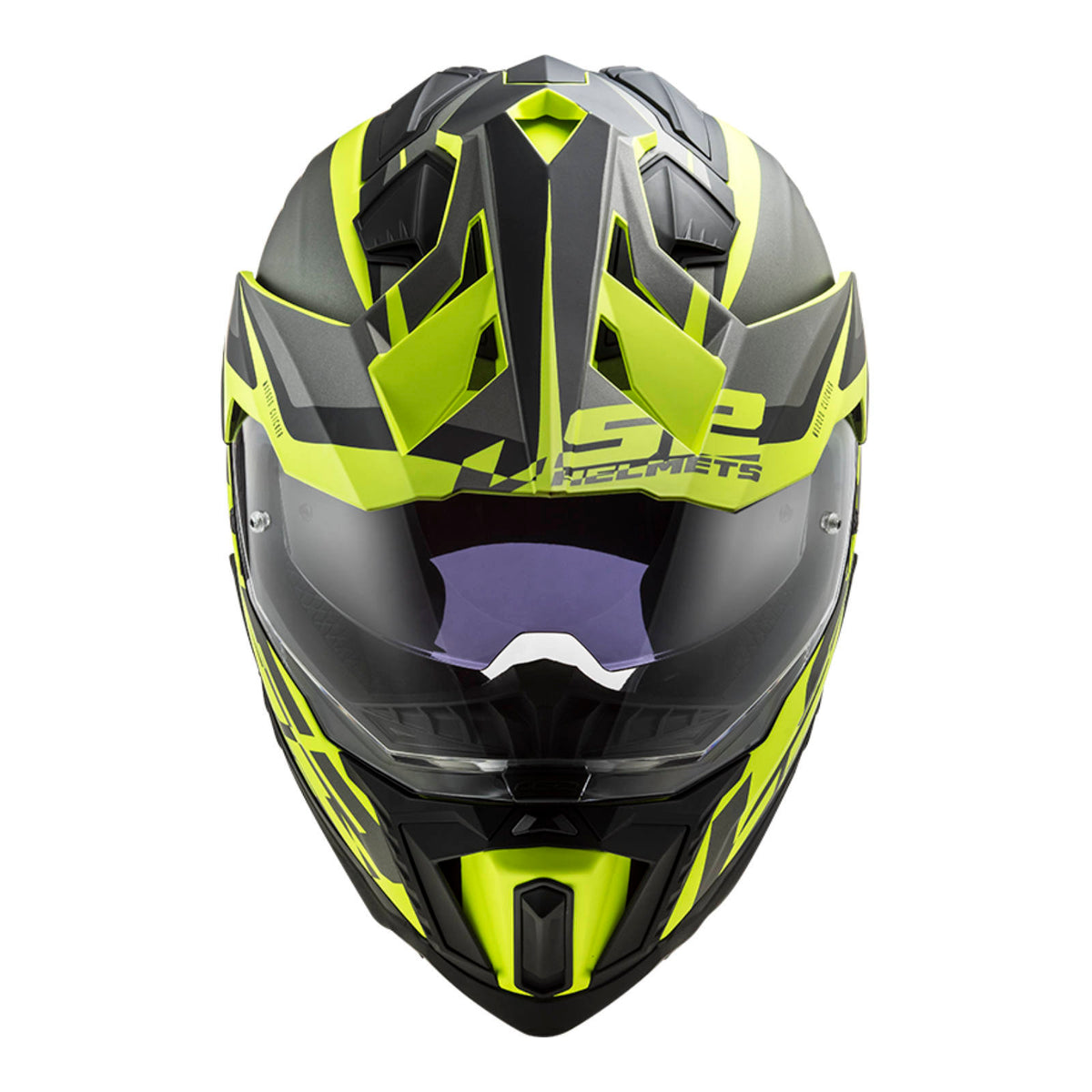 LS2 MX701 Explorer Alter Helmet - Matte Black / Hi-Vis Yellow 06