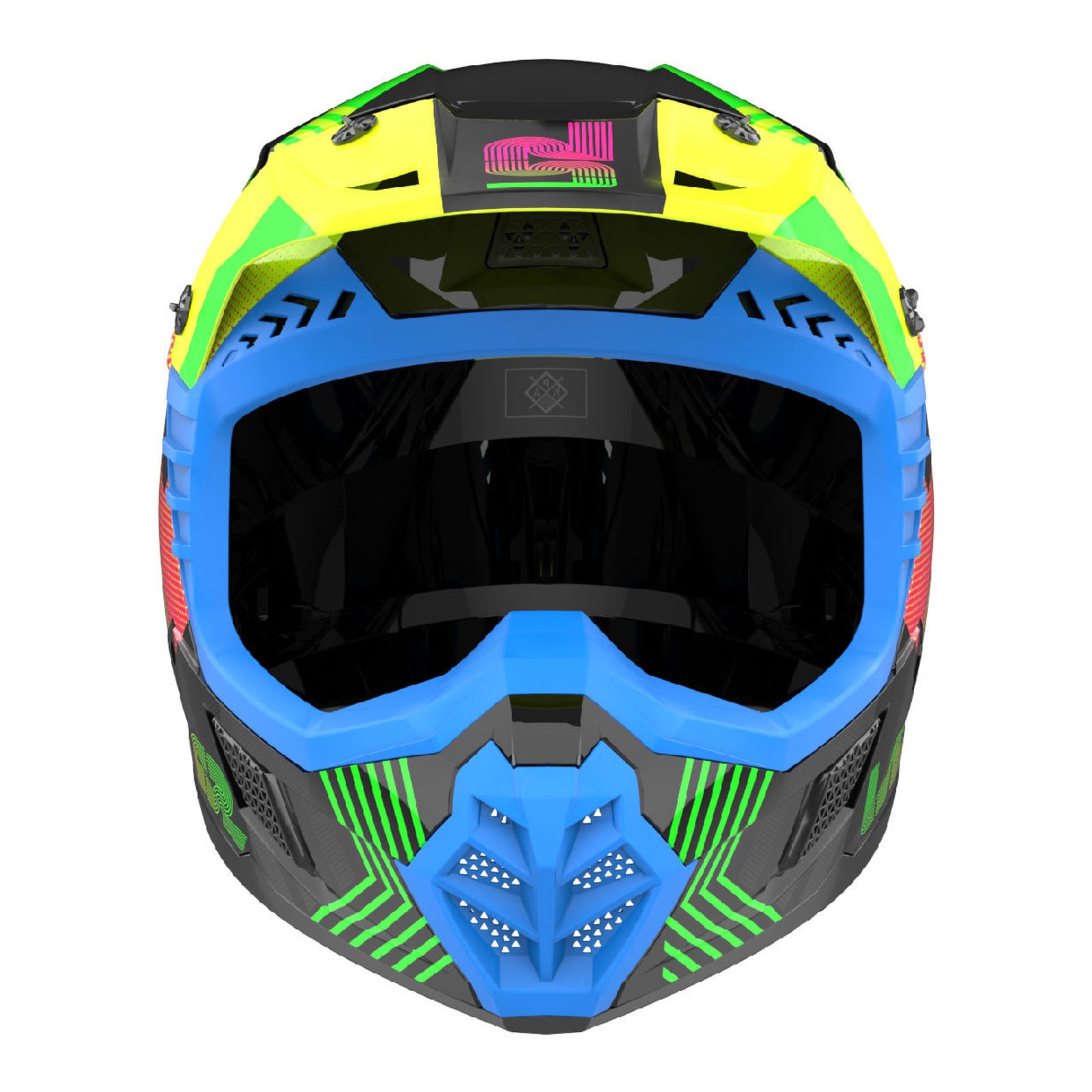 LS2 MX706J COZ Chromatic Helmet - Black / Hi-Vis Pink