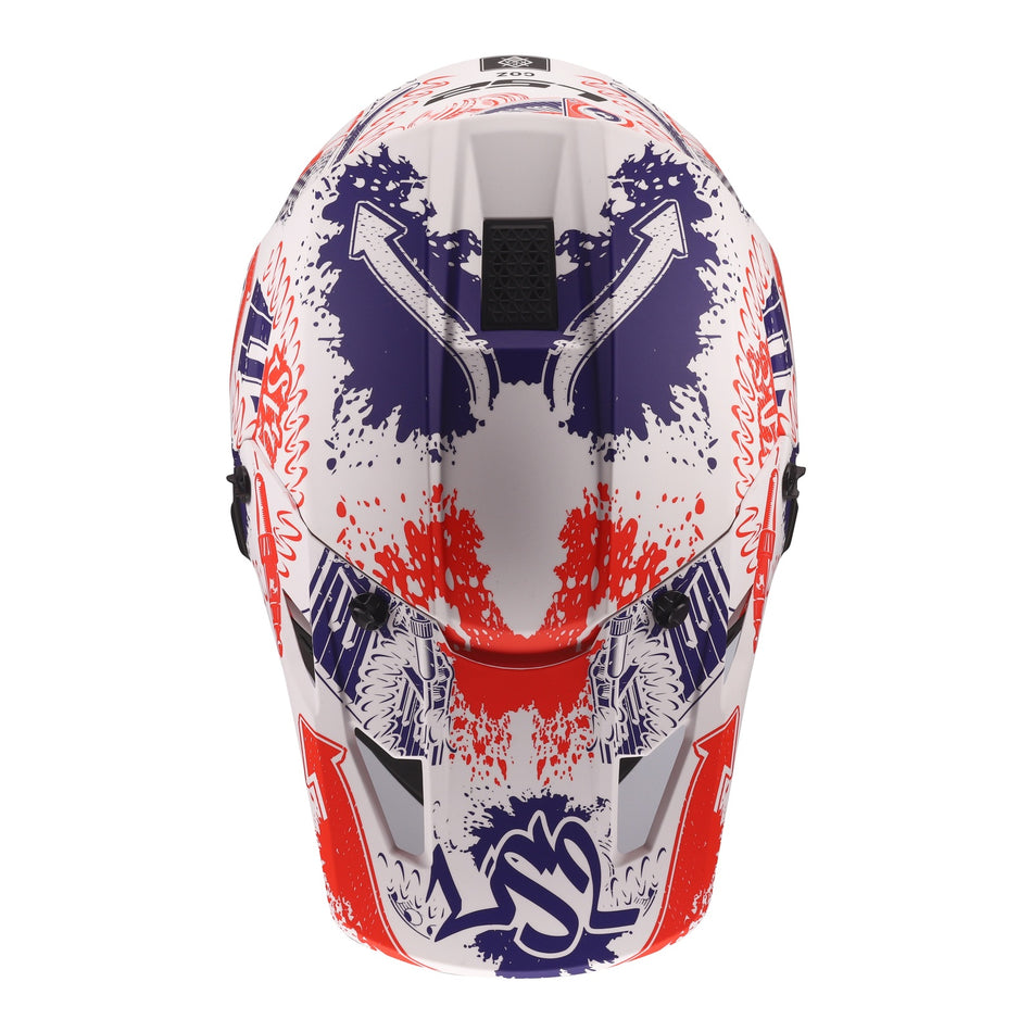 LS2 MX706J COZ Fantasy Junior Helmet - Matte White / Red / Blue