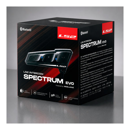 LS2 Spectrum Evo Bluetooth Intercom by Midland - Single