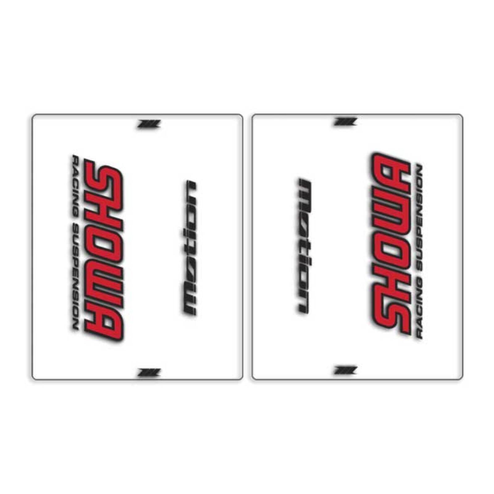 DRC Motion Front Fork Outer Decals- Showa - Clear/Red/Black