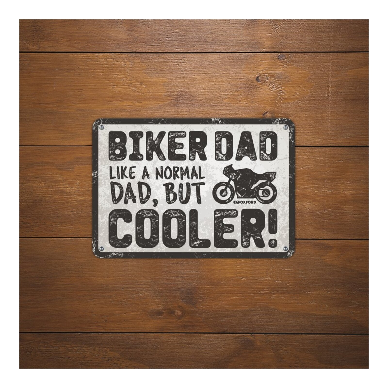 Oxford Garage Metal Sign: Biker Dad, Like a Normal Dad, But Cooler