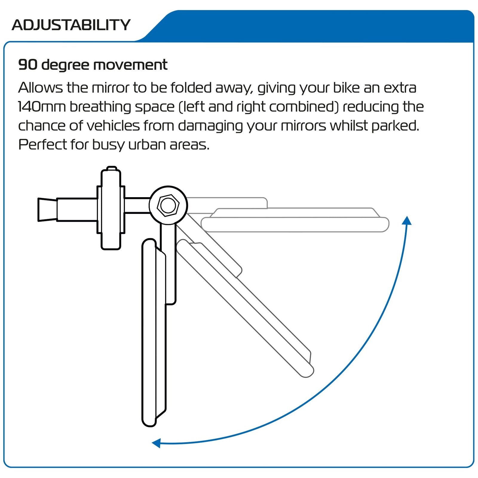 Oxford Fold Away Mirror Black 76mm Diameter