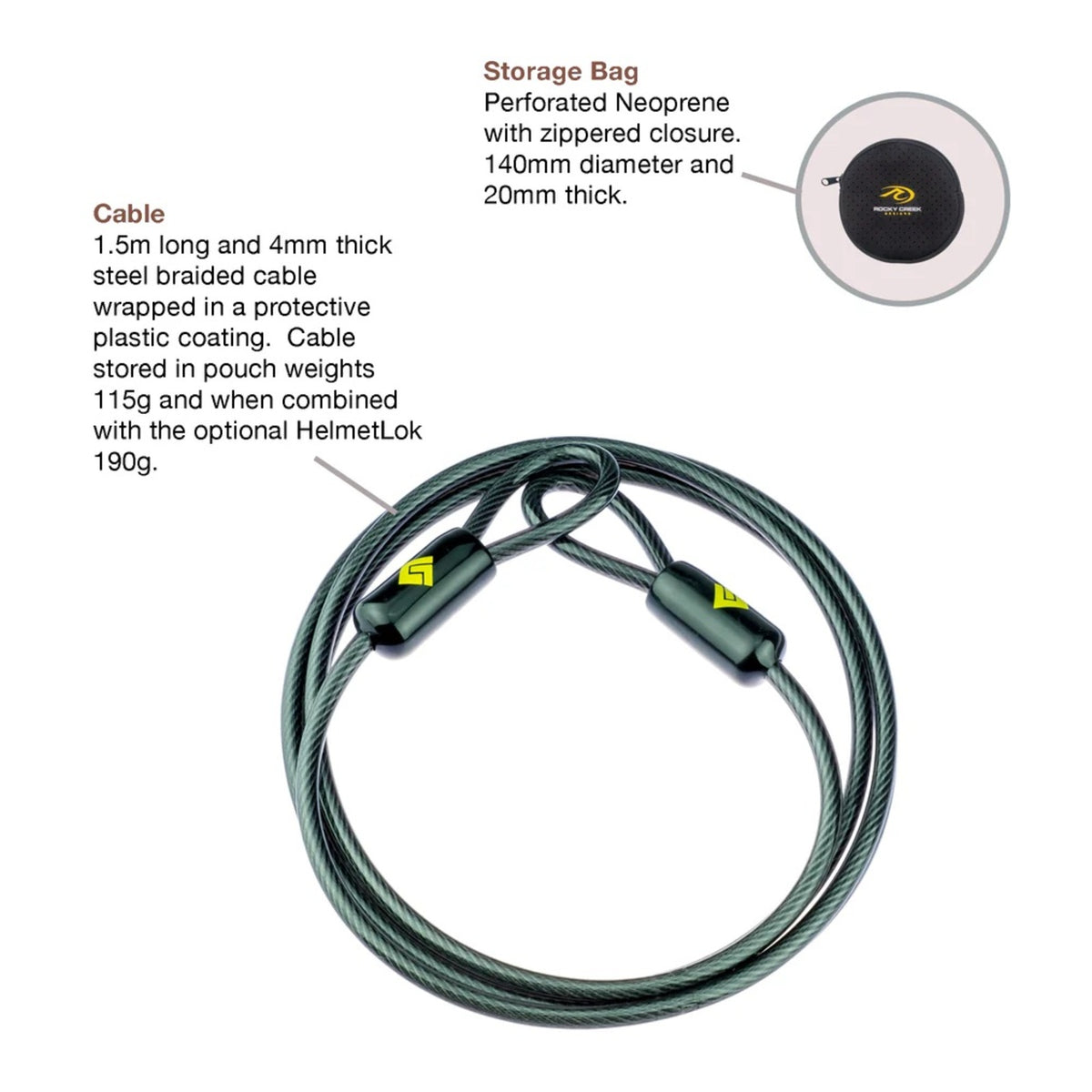 Rocky Creek GearLok Double Loop Cable 150cm
