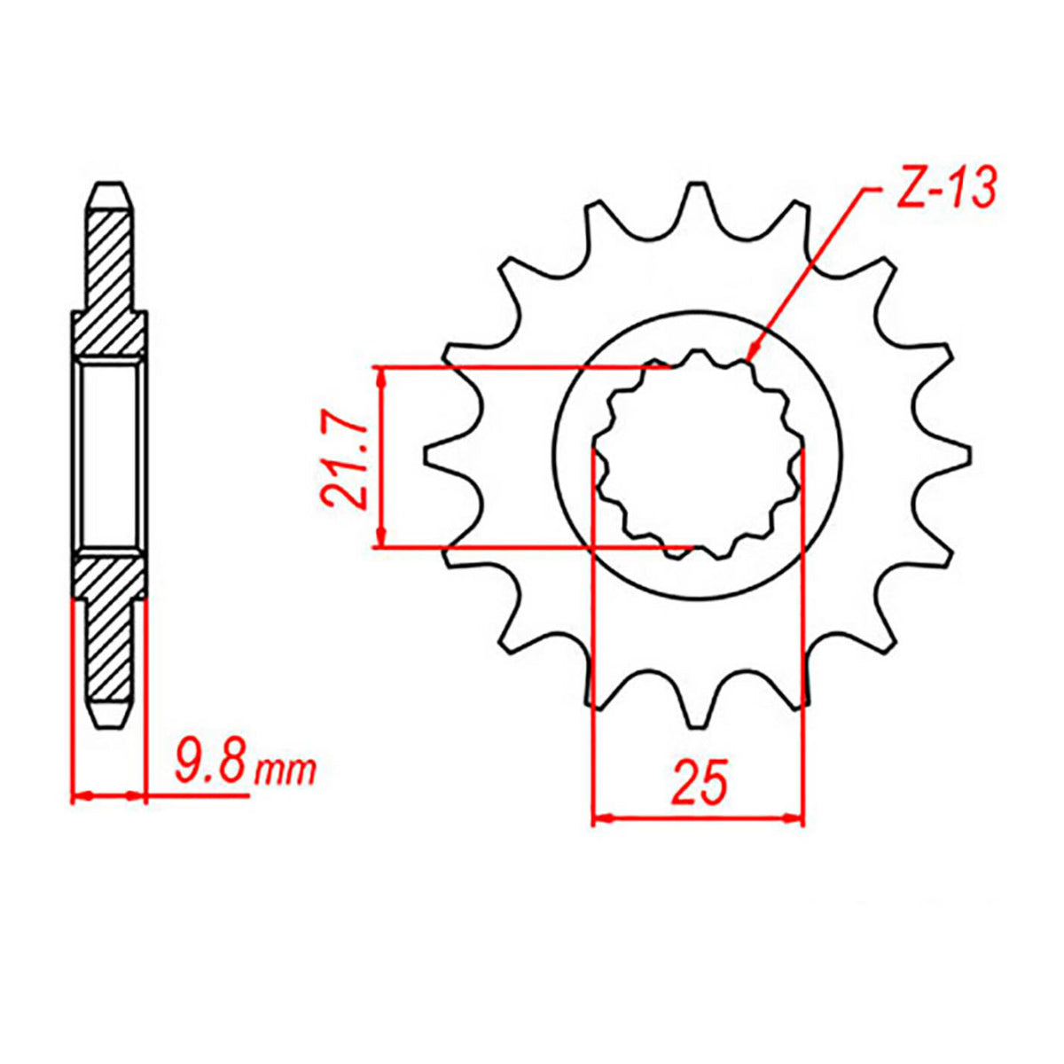MTX 1587 Steel Front Sprocket #428 (10-3FH)