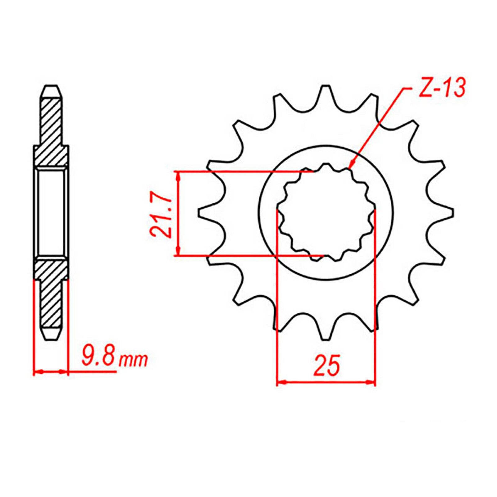 MTX 1587 Steel Front Sprocket #428 (10-3FH)