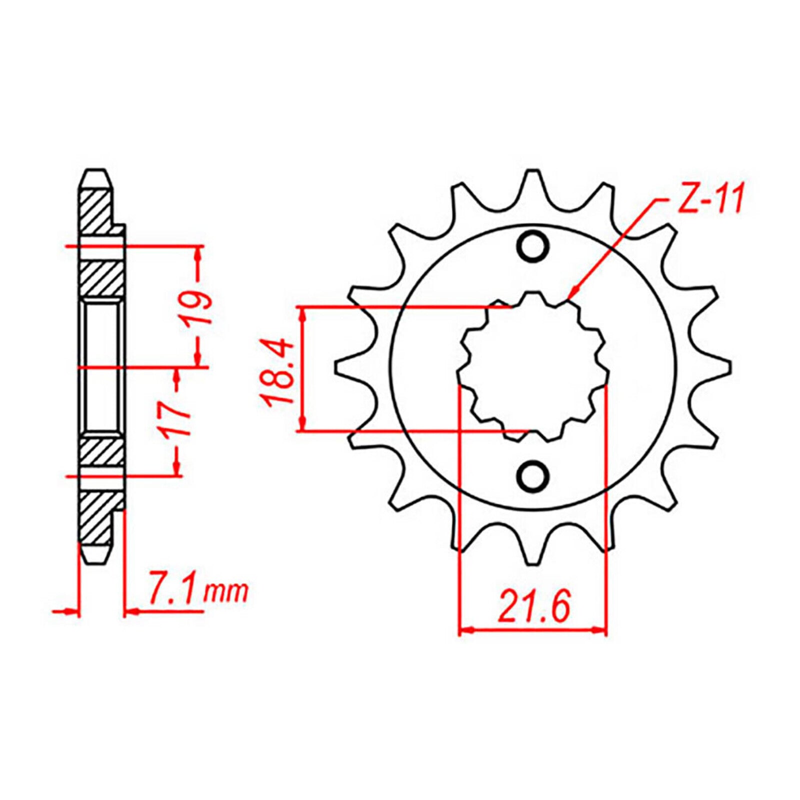 MTX 1321 Steel Front Sprocket #520 (13T) (10-KCZ-13)