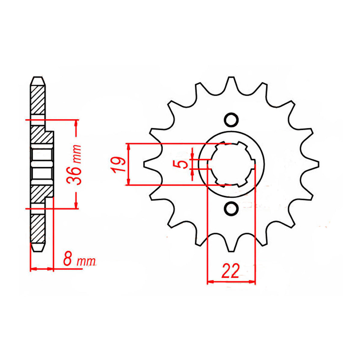MTX 1336 Steel Front Sprocket #520 (10-KN5)