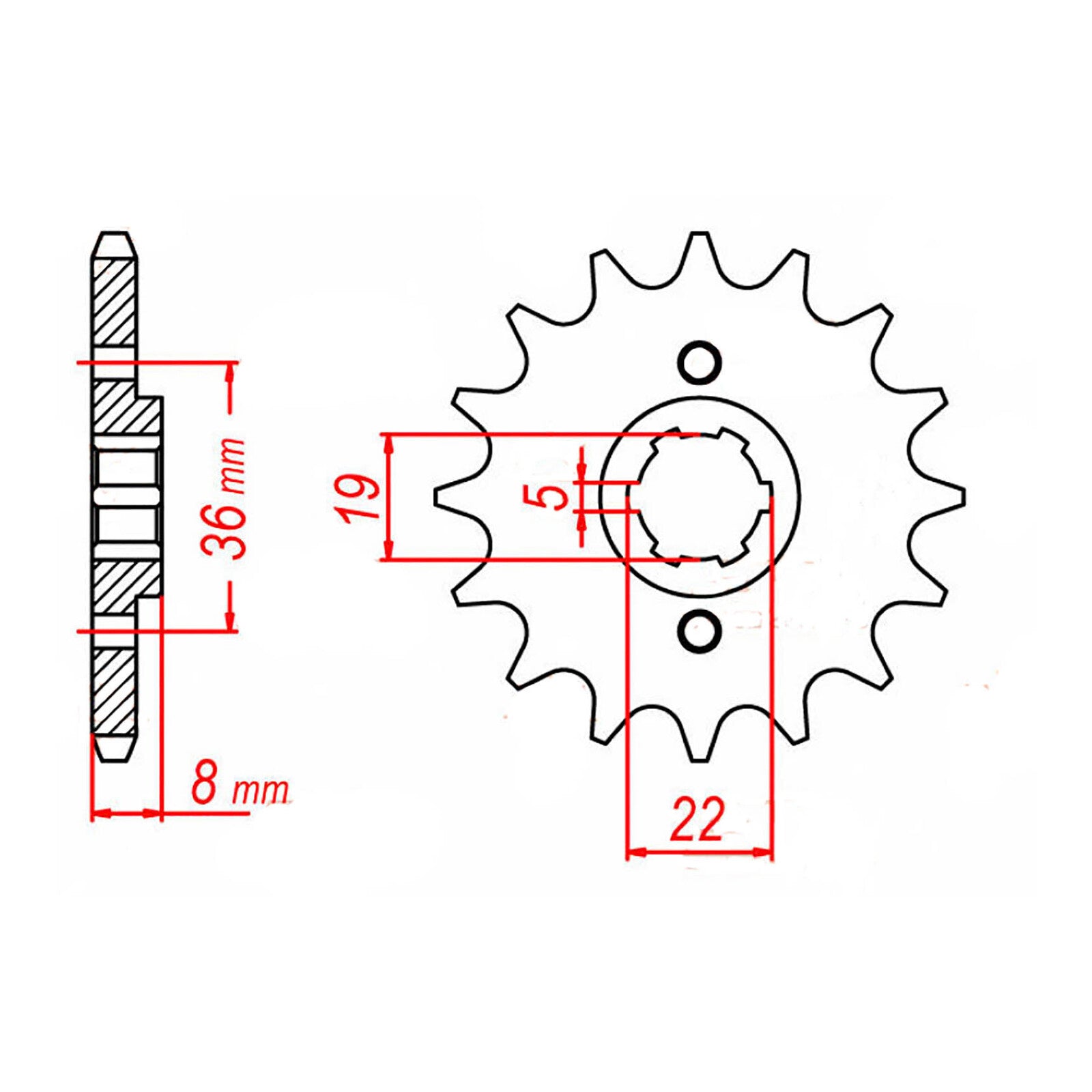 MTX 1336 Steel Front Sprocket #520 (10-KN5)
