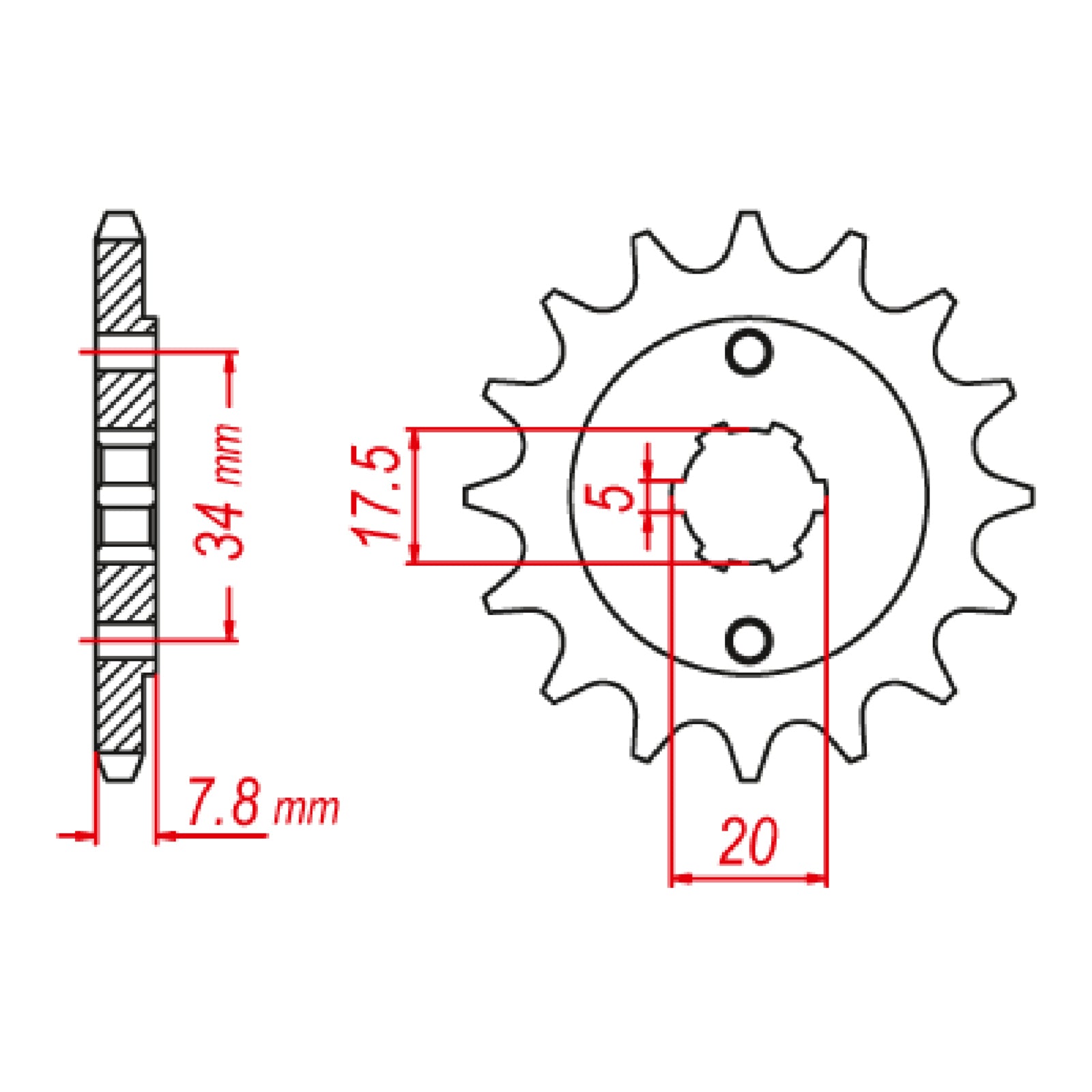 MTX 327 Hornet Lightweight Steel Front Sprocket #520 (10B-KRO)