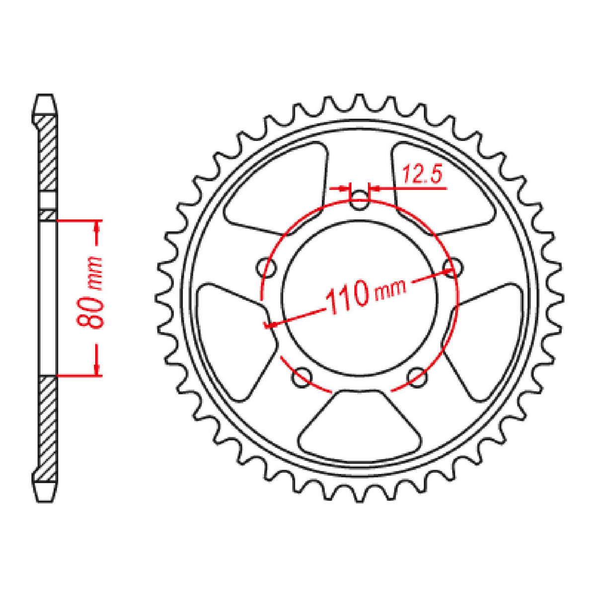 MTX 1331 Steel Rear Sprocket #525 (11-1331)