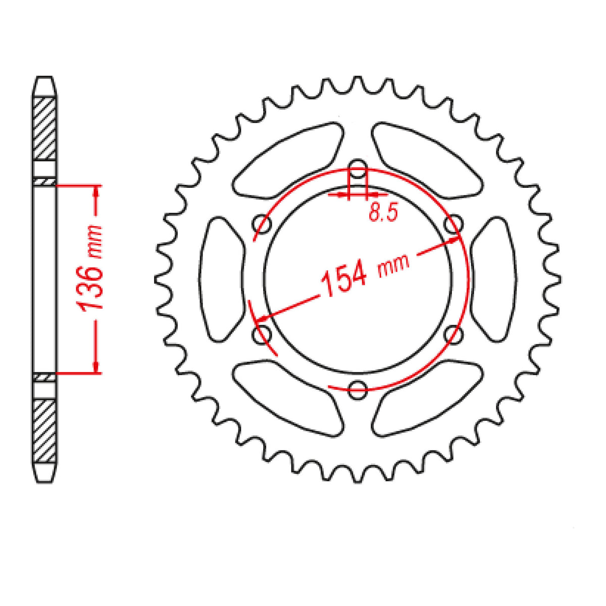 MTX 009 Steel Rear Sprocket #520 (11-BM9)