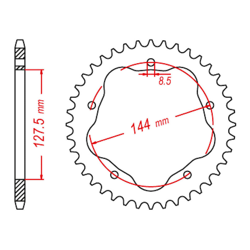MTX 751 Steel Rear Sprocket #520 (11-751)