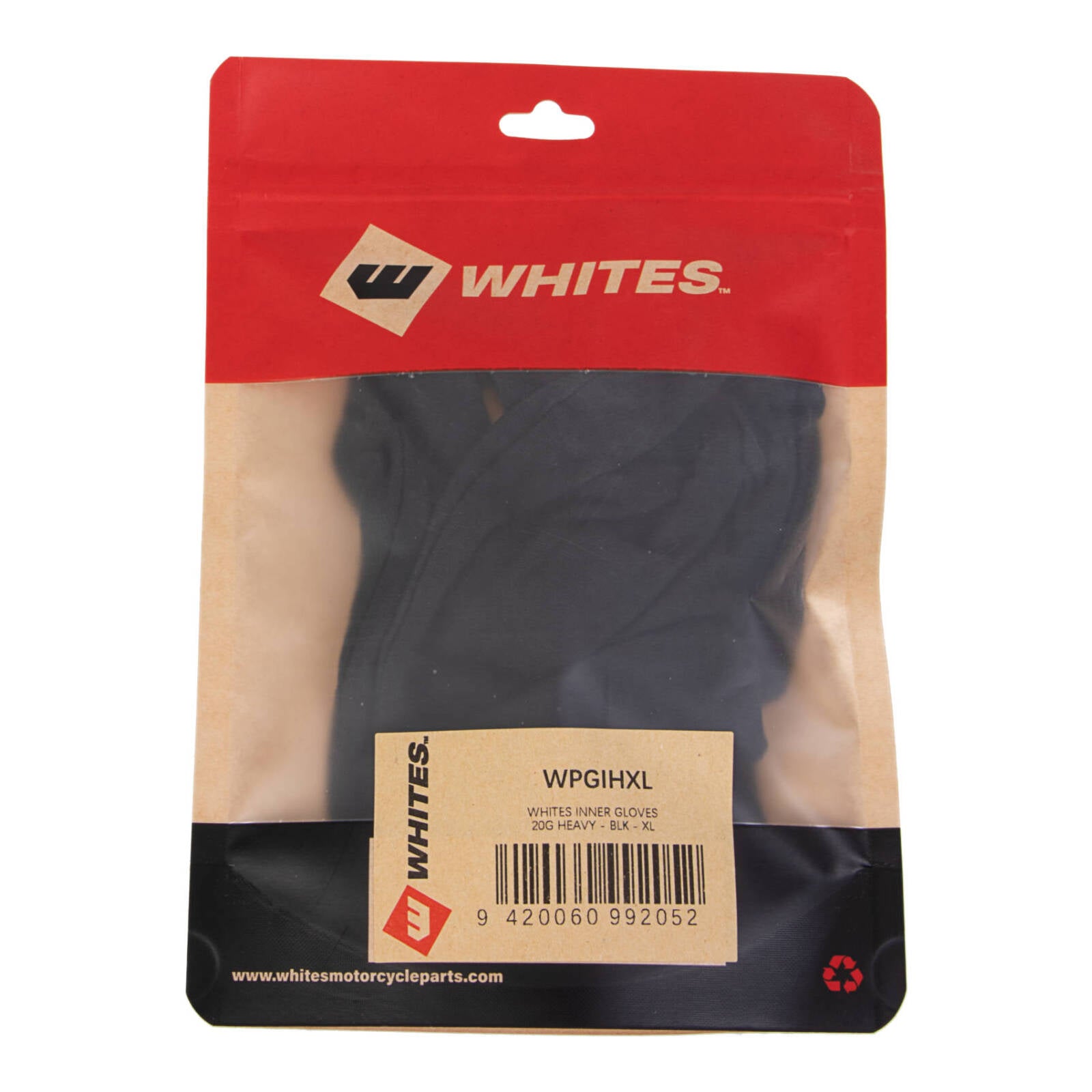 Whites Inner Gloves - 20G Heavy - Black - XL