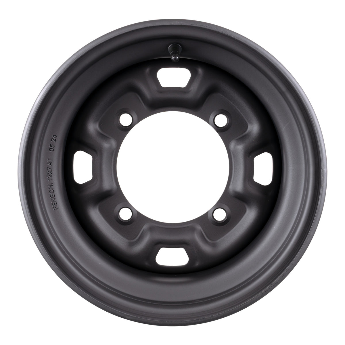 Whites ATV/UTV Steel Rim 12x7 Polaris Front & Rear 4/156 +12.7 - Black