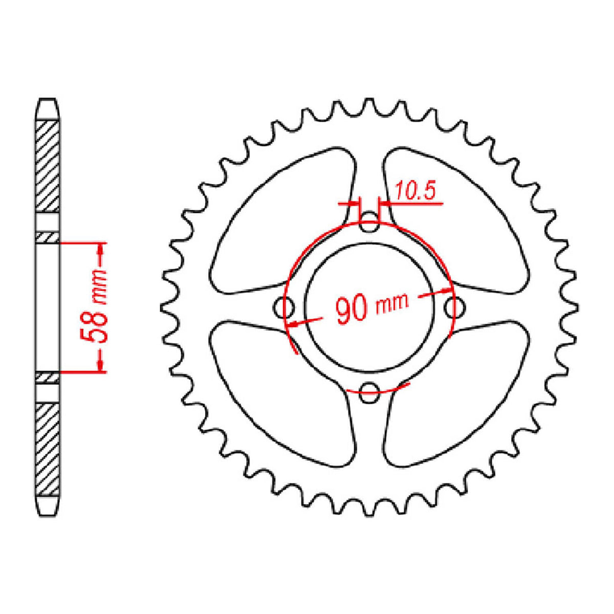 XAM Sprocket Kit Honda CB125E '12-'15 O-Ring 15/45