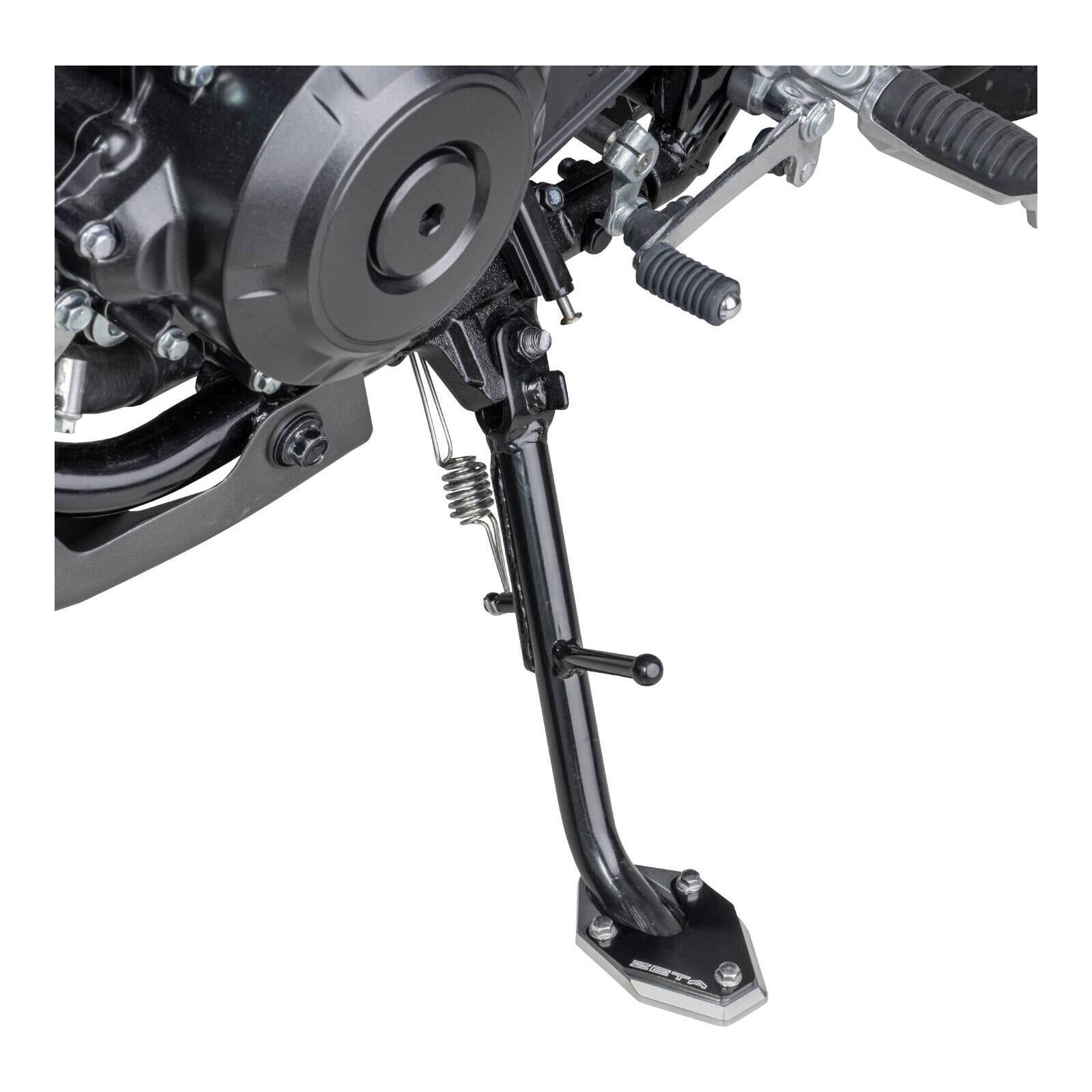 Zeta Side Stand Extender - Black / Silver - Suzuki V-Strom 250 ('17-) / V-Strom