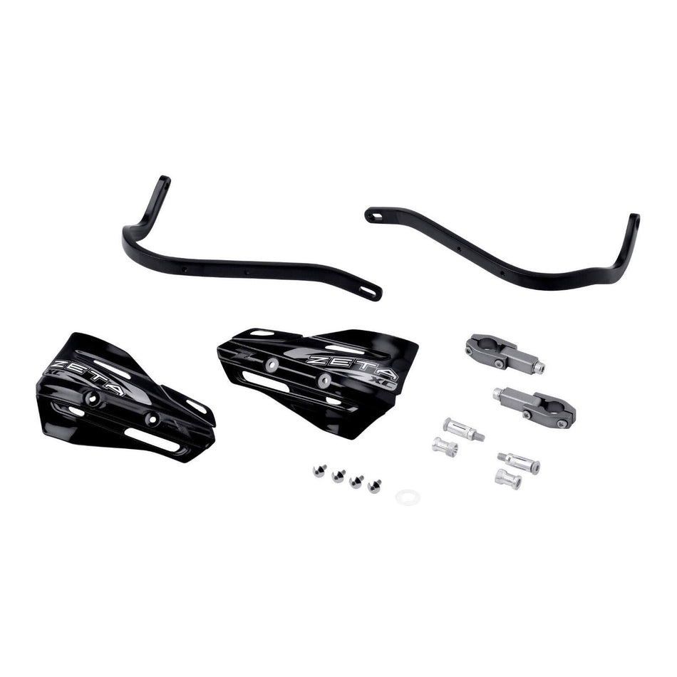 Zeta Armour XC Handguard Kit for 22.2mm Handlebars - Black / Black